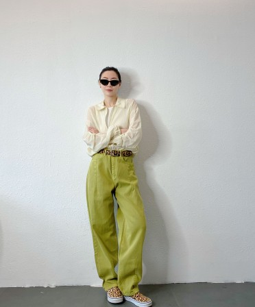 Lime Baggy Jeans #250305